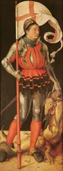Stephan Paumgartner als Heiliger Georg, linkes Panel des Paumgartner Altars, ca. 1500